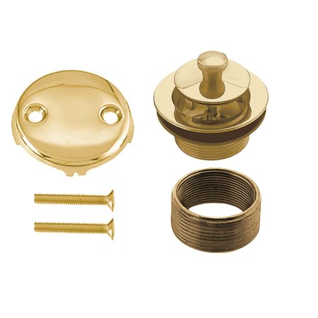 WESTBRASS Twist & Close Universal Tub Trim W/ Two-Hole Faceplate in Polished Brass D94K-01